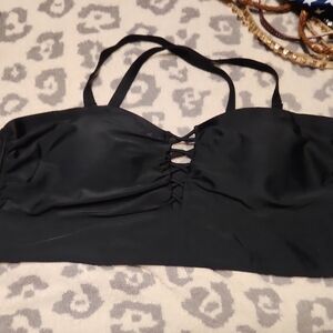 Torrid Black Swim Top with Strappy Design And Adjustable Straps Size 4